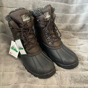 Itasca Brown Leather and Black Waterproof Winter Boots